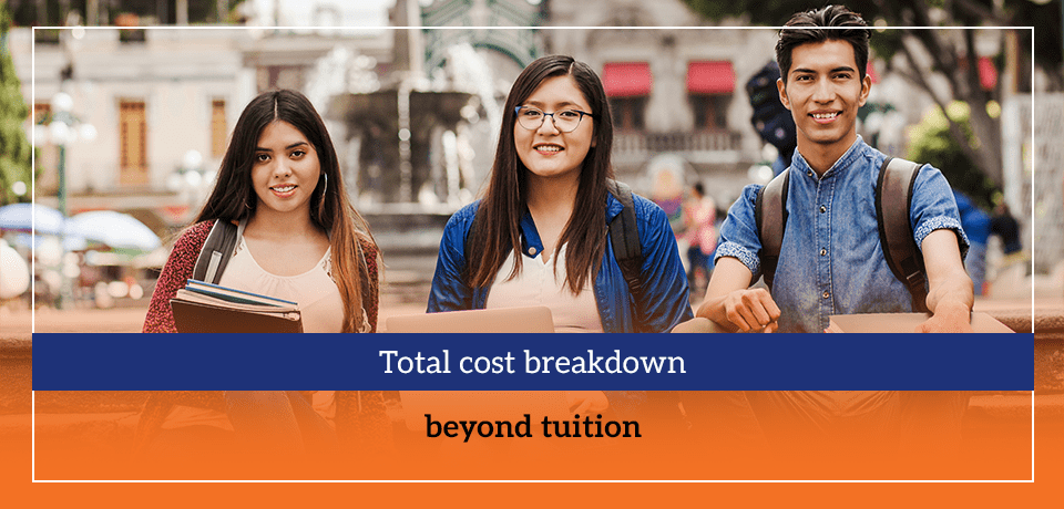 Total cost breakdown beyond tuition
